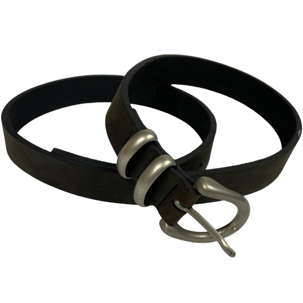 Sonoma Genuine Black Leather Woman’s Belt Silver Accents Made in Argentina Md/Lg